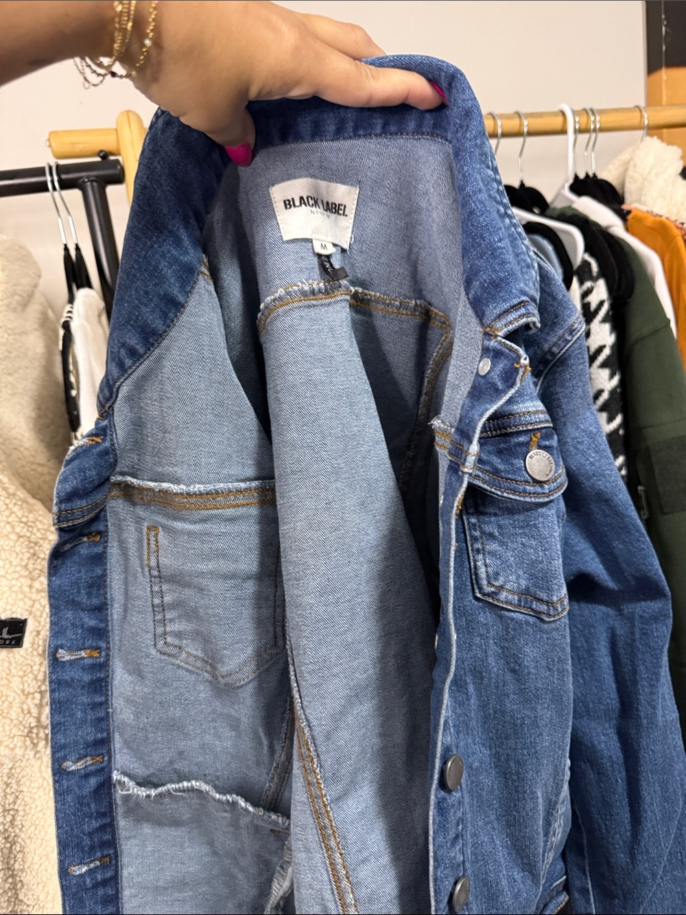 Black Label Distressed Blue Denim Jacket